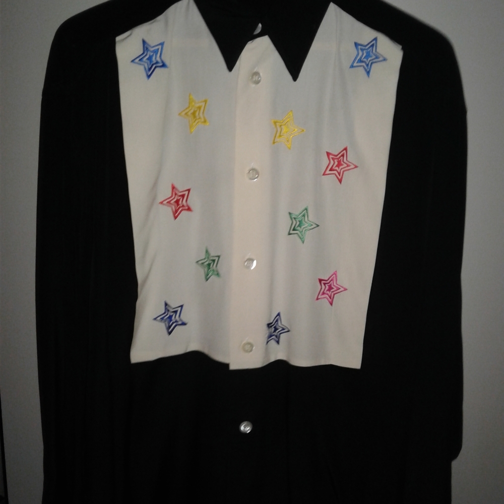 100% silk Men's medium button down - Picture 3 of 3